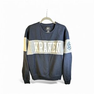 Krakens Men's Navy and Gray Sweater